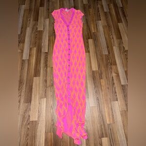 Vibrant Pink and Orange Maxi Dress large fashion nova